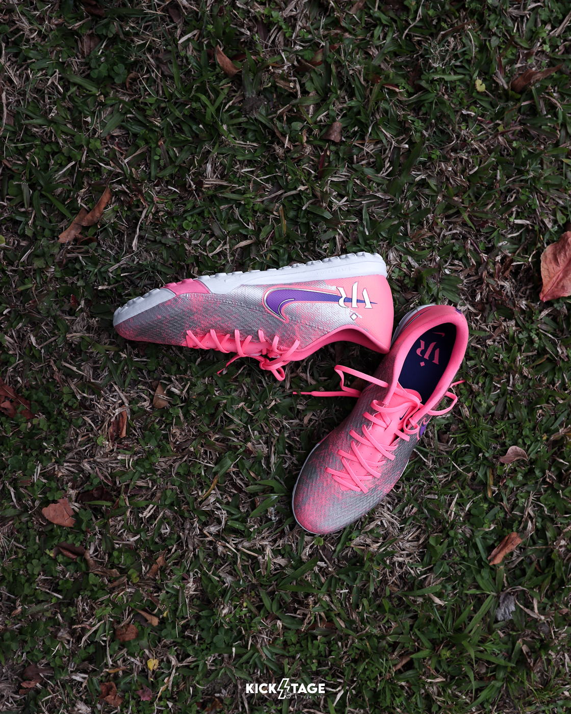 男鞋 NIKE ZOOM VAPOR 16 ACADEMY TF 'Vini Jr.' 粉銀 支撐 緩震 運動鞋 足球鞋【IM3646-640】