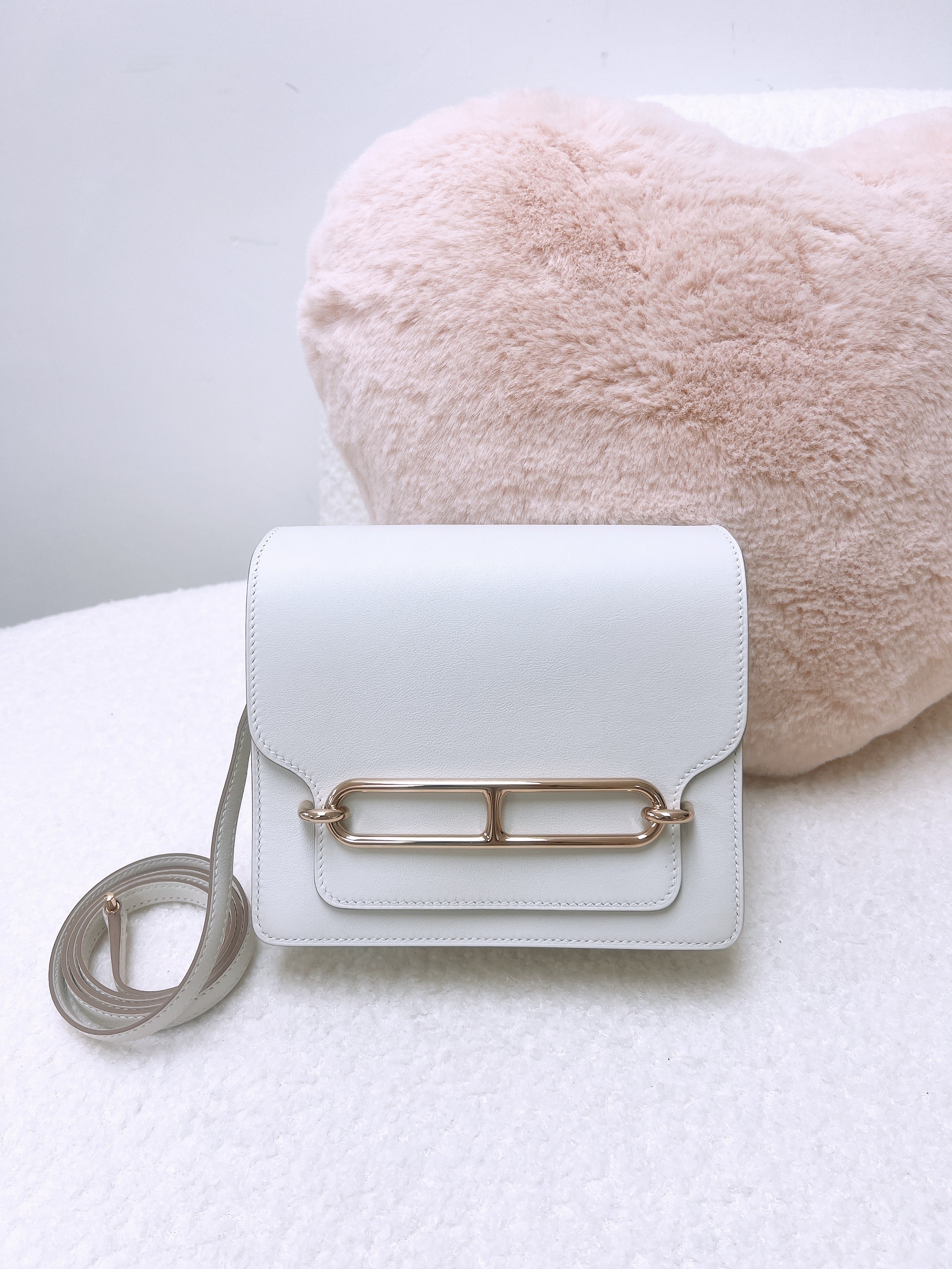 Hermes mini roulis (gris pale/ light gold/ stamp b)