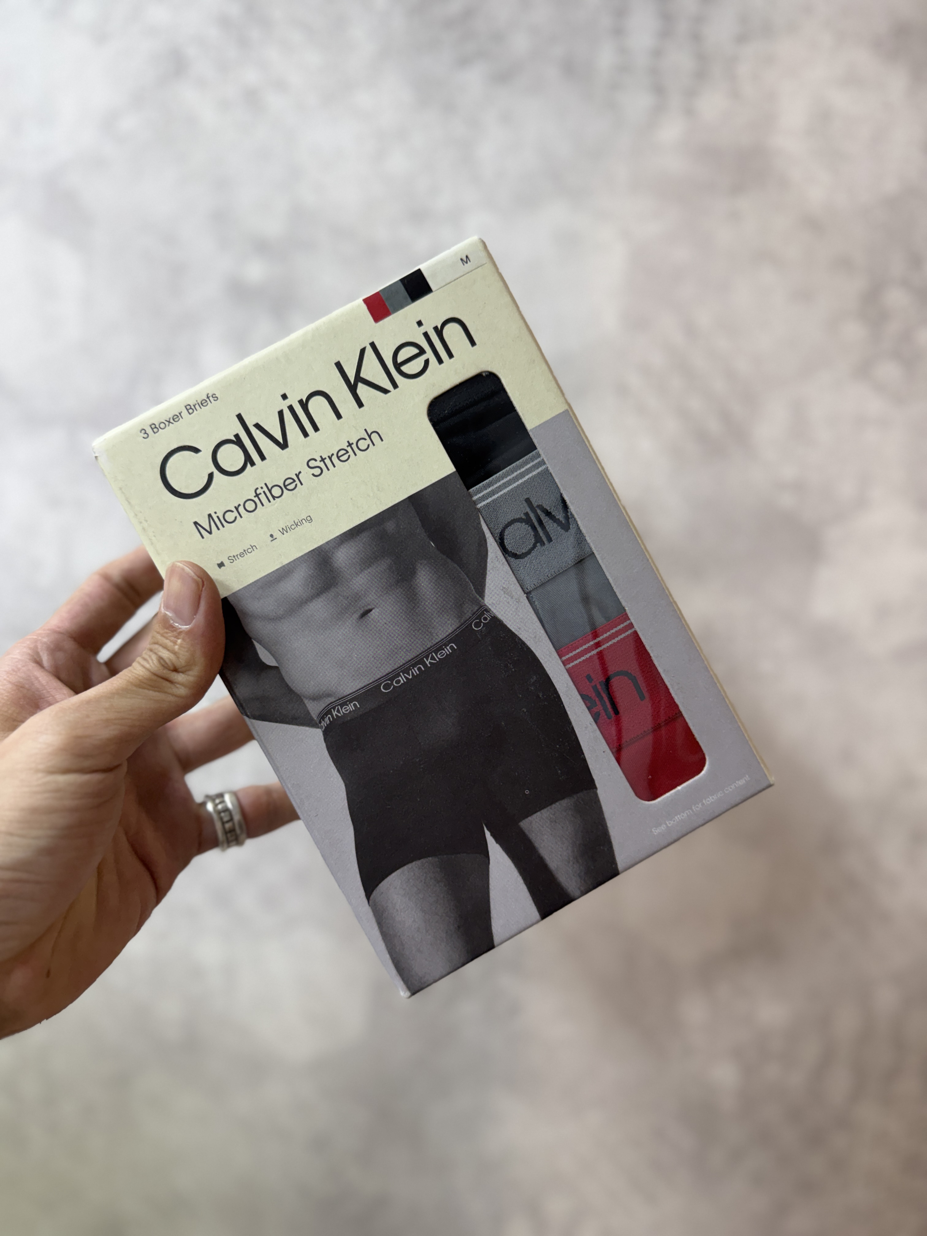 Calvin Klein CK 橫線字母 涼感內褲 黑/灰/紅 三件組