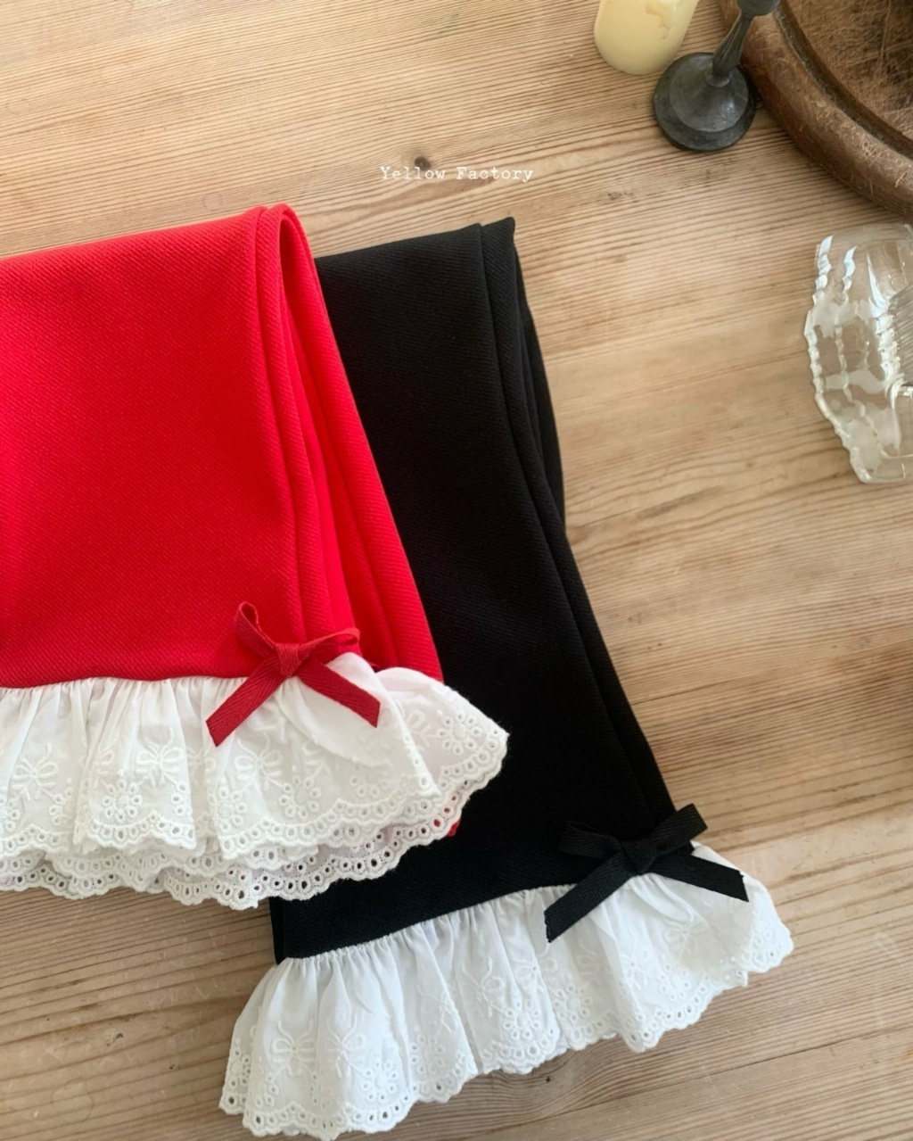 正韓春yellowfactory 跳舞女孩蝴蝶結喇叭褲