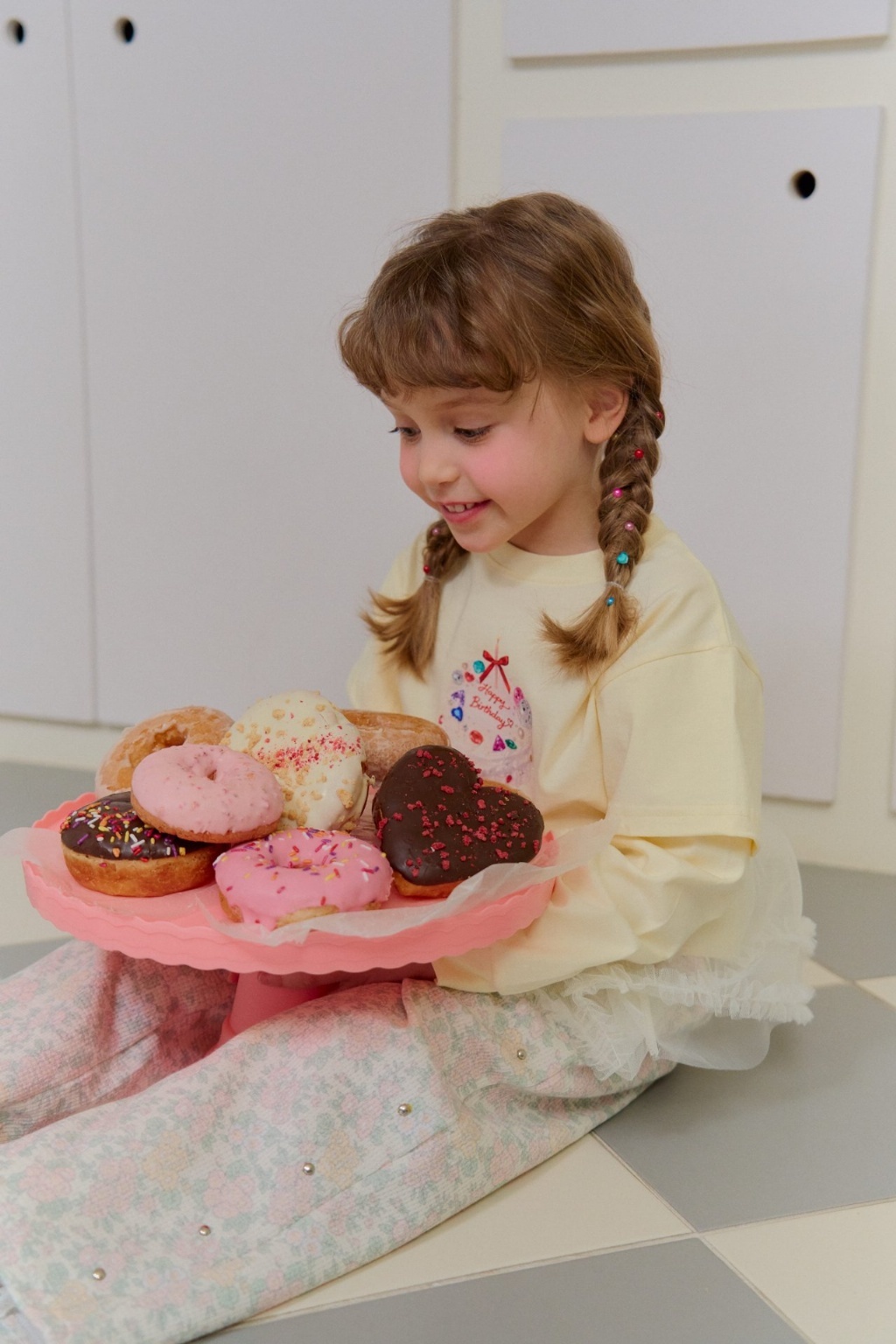 正韓春Chouchoushasha 古典奶油碎花長褲