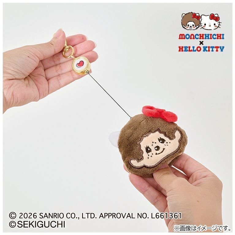 現貨┃Monchhichi x Hello Kitty 聯名 夢奇奇 蒙奇奇 吊飾 伸縮 鑰匙圈