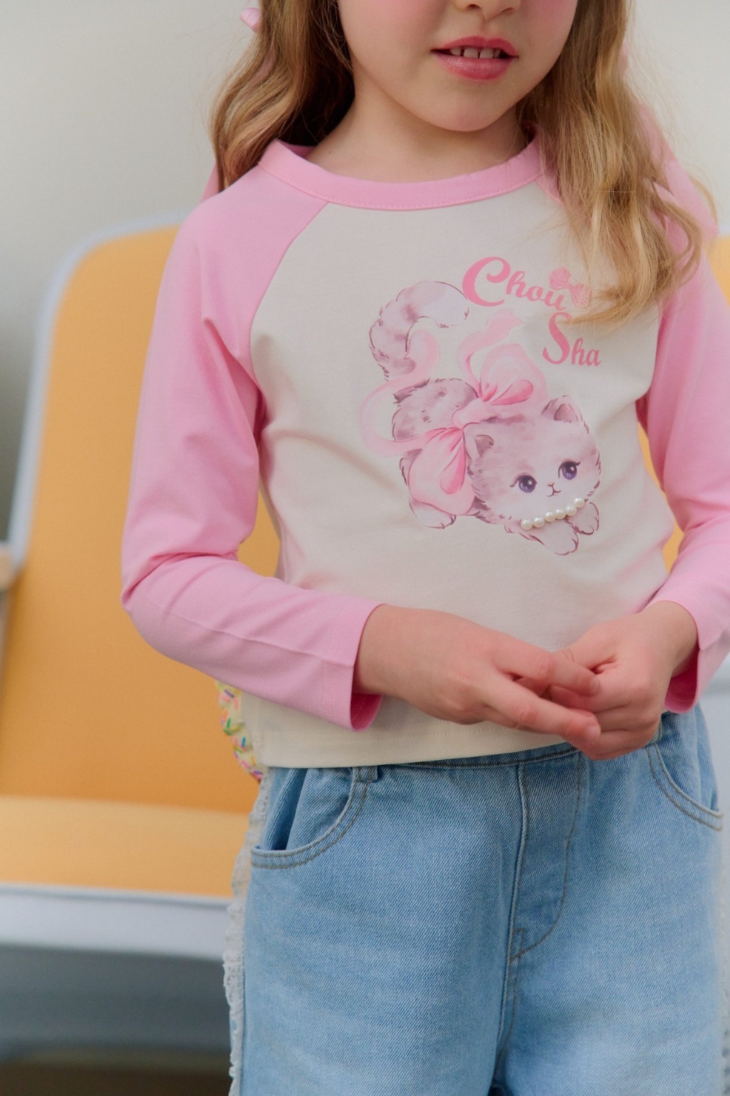 正韓春Chouchoushasha 珍珠小貓上衣