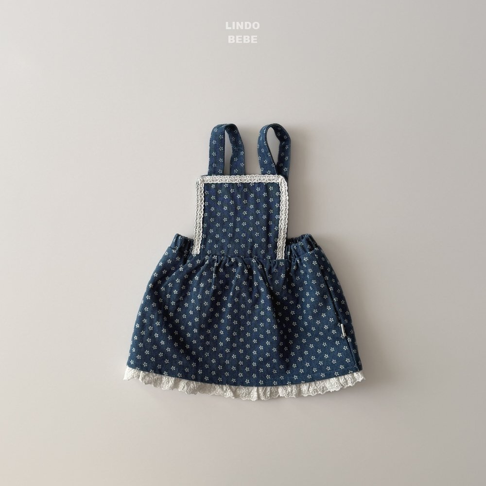 正韓春lindo 嫩嬰小花背帶裙