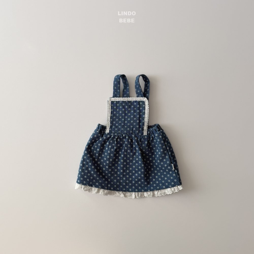 正韓春lindo 嫩嬰小花背帶裙