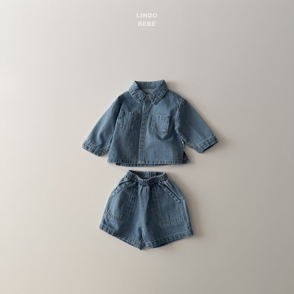 正韓春lindo 嫩嬰個性牛仔外套