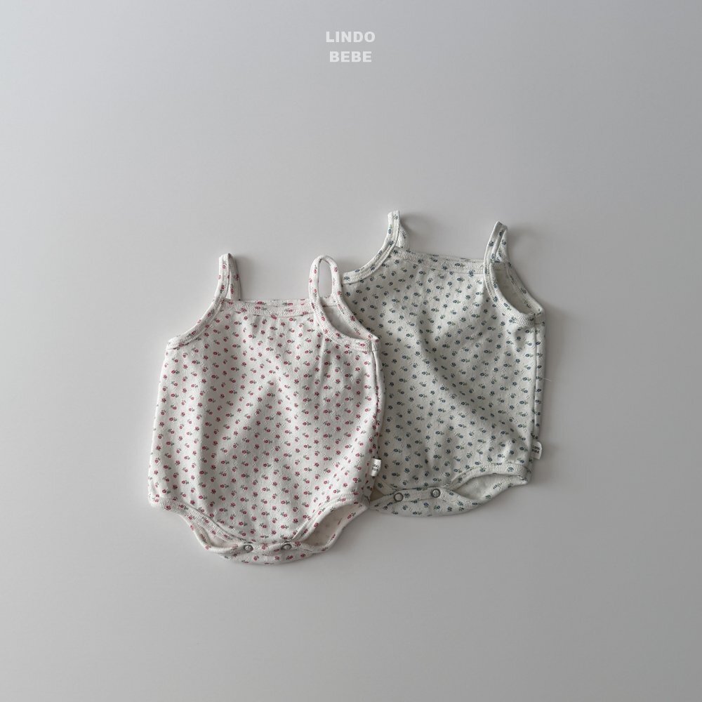 正韓春lindo 嫩嬰小花吊帶包屁衣