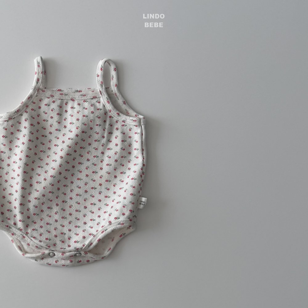 正韓春lindo 嫩嬰小花吊帶包屁衣