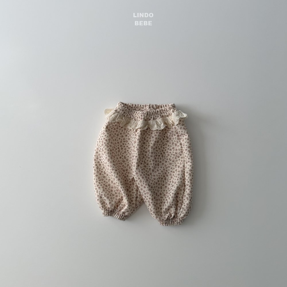 正韓春lindo 嫩嬰碎花縮口褲