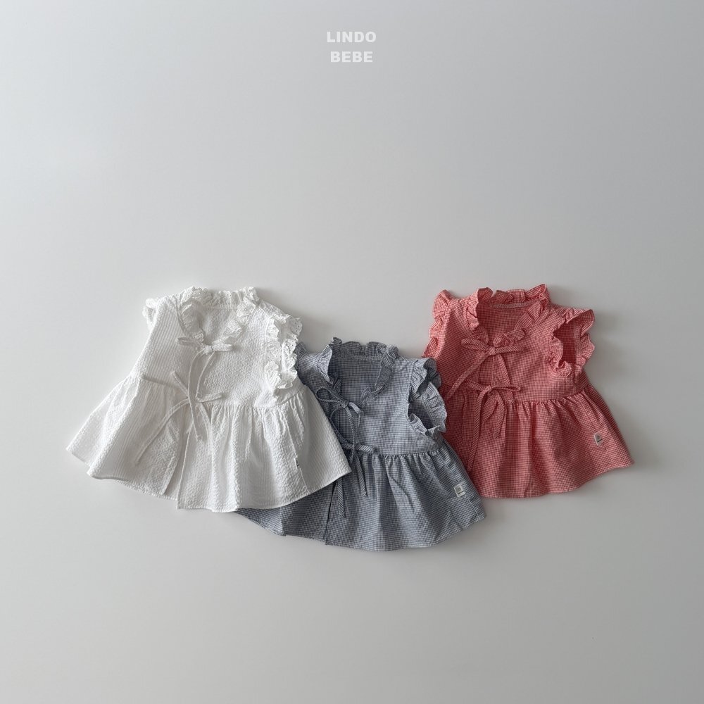 正韓春lindo 嫩嬰蝴蝶結飛袖上衣