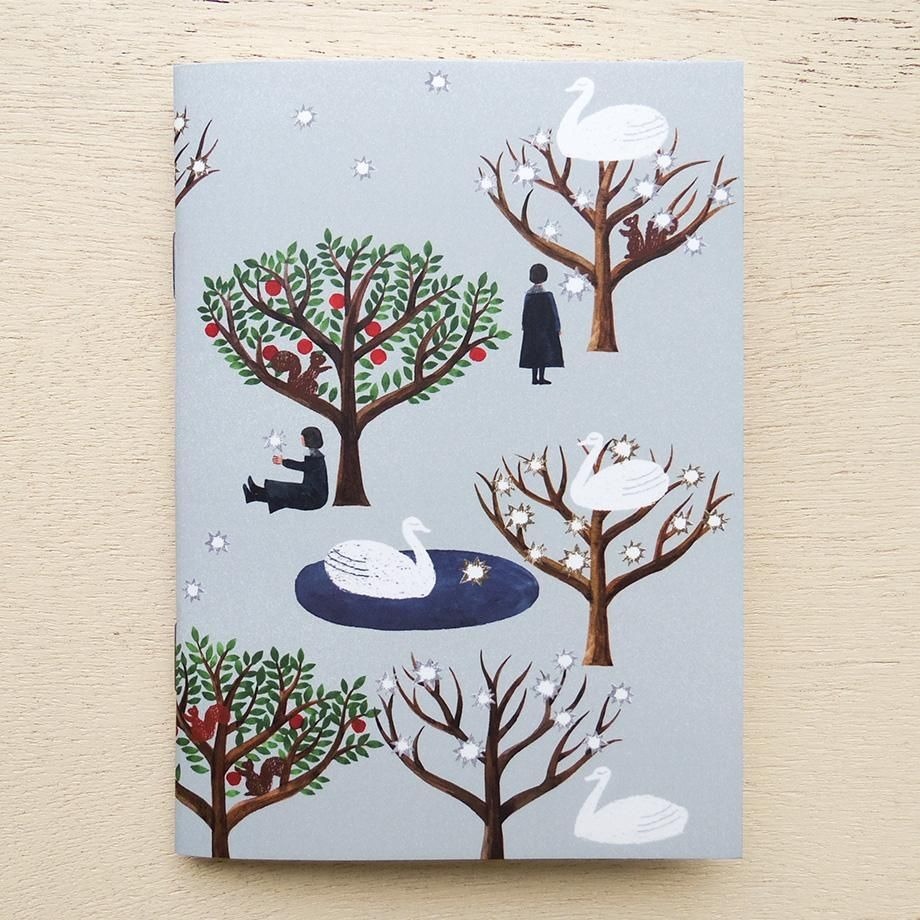 西淑 _ 天鵝森林 空白筆記本 A6 印章收集本｜日本表現社