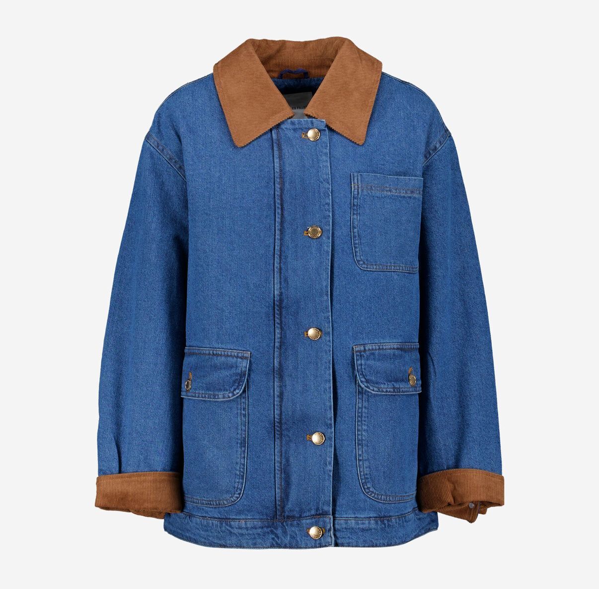 英國代購 (獨立訂單)-AVEC LES FILLES Blue Denim Quilted Jacket