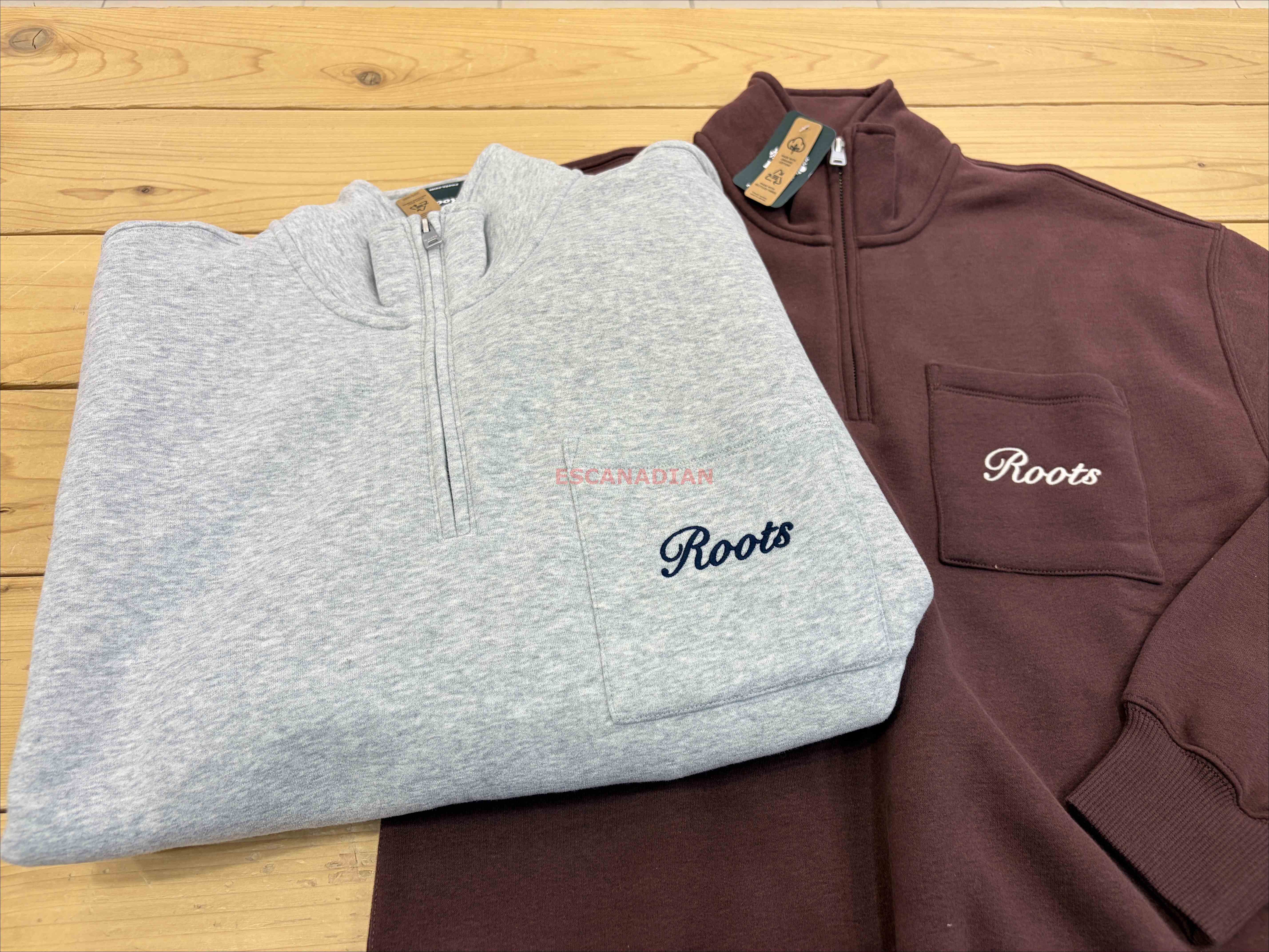 ROOTS 男大人 運動系列 Athletics 柔軟厚棉質 落肩寬版 小口袋刺繡 半拉鍊外套 (2色)