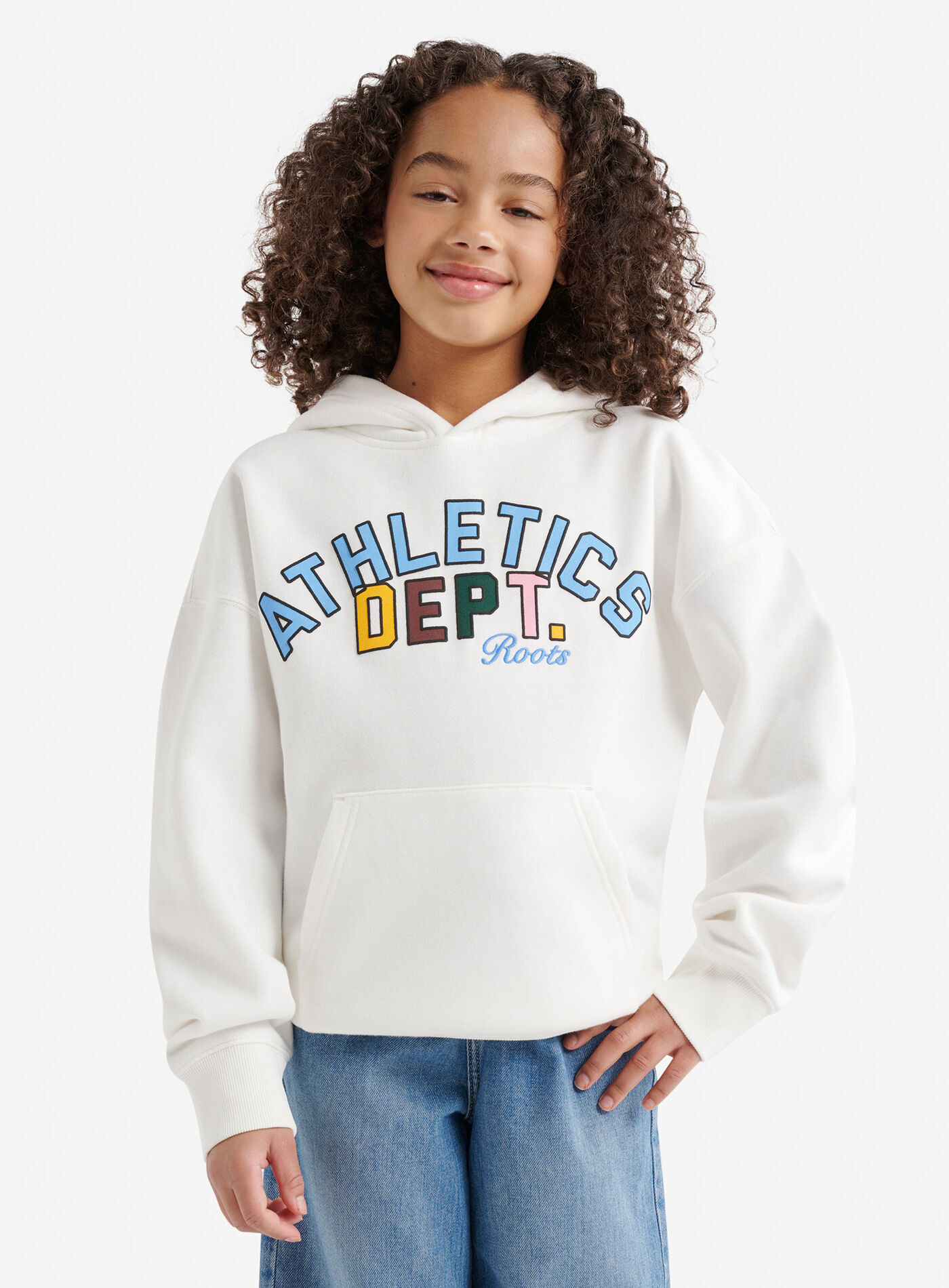 ROOTS 大童 運動系列 Athletic 寬版落肩  刷毛 帽TEE