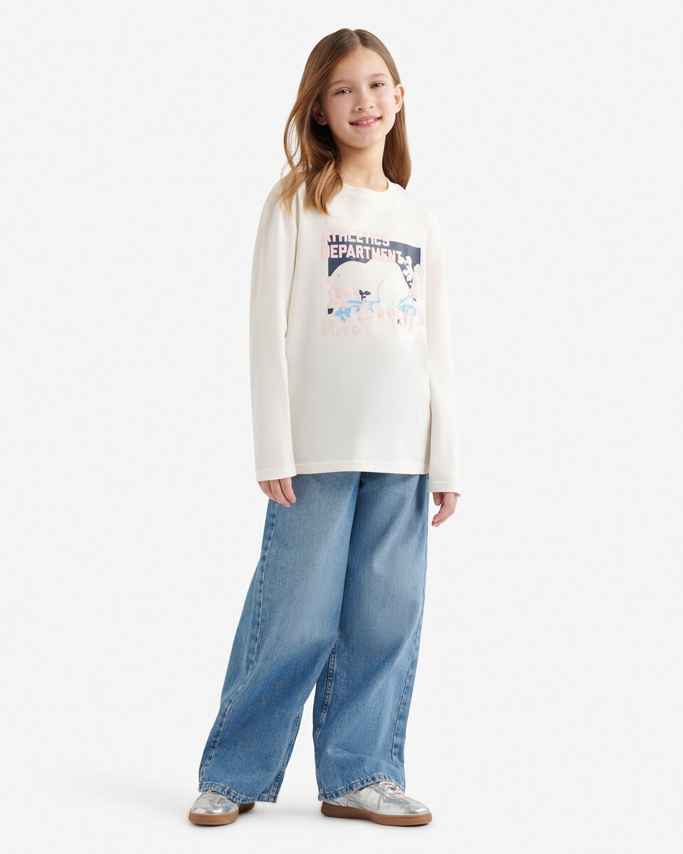 ROOTS 大童 運動系列 Athletics 圖案 長TEE (2色)