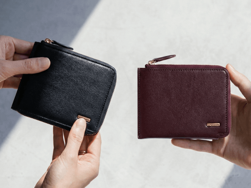 Crocodile 義大利植鞣革 L型拉鍊短夾