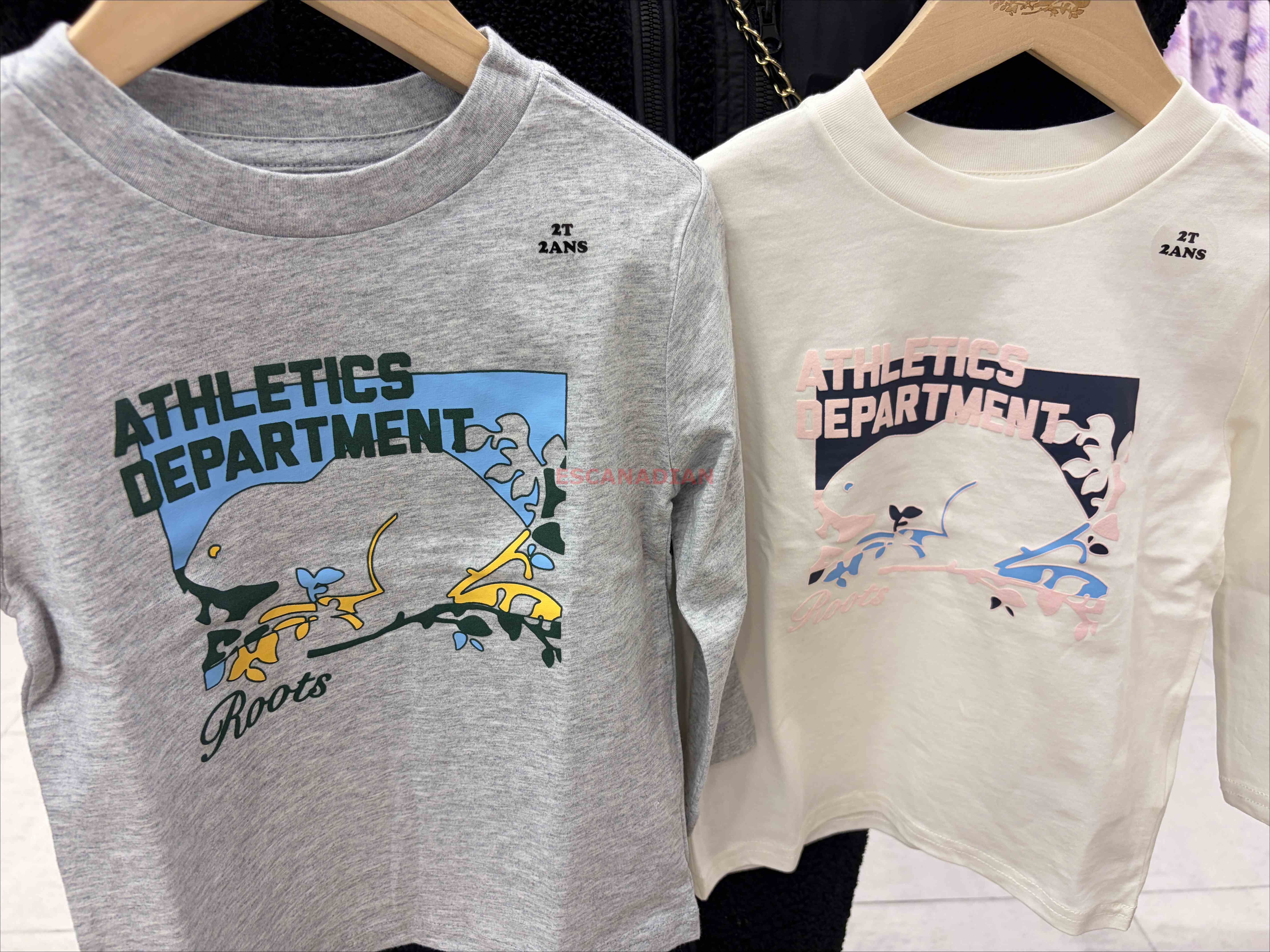 ROOTS 小童 運動系列 Athletics 圖案 長TEE (2色)