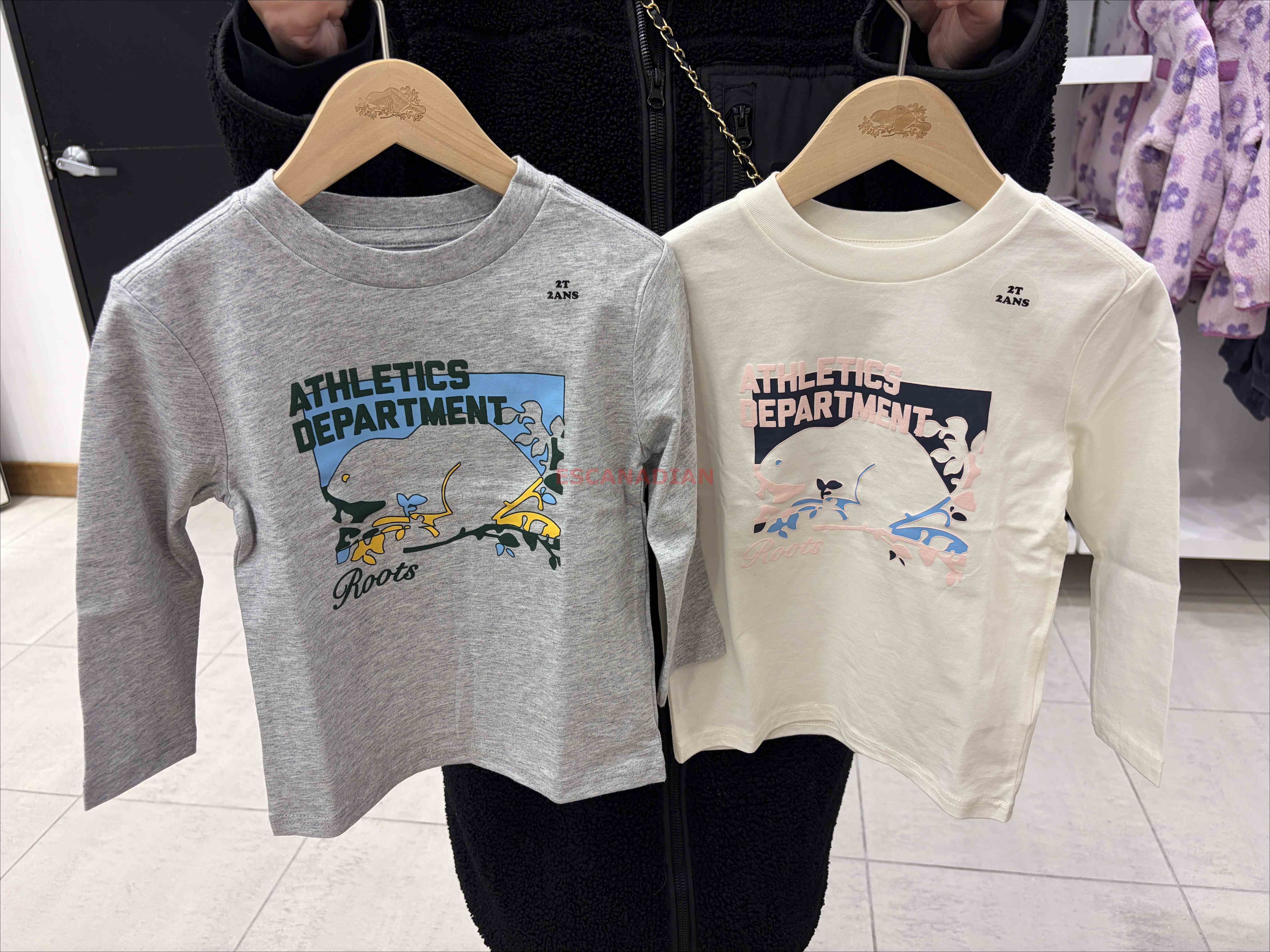 ROOTS 小童 運動系列 Athletics 圖案 長TEE (2色)