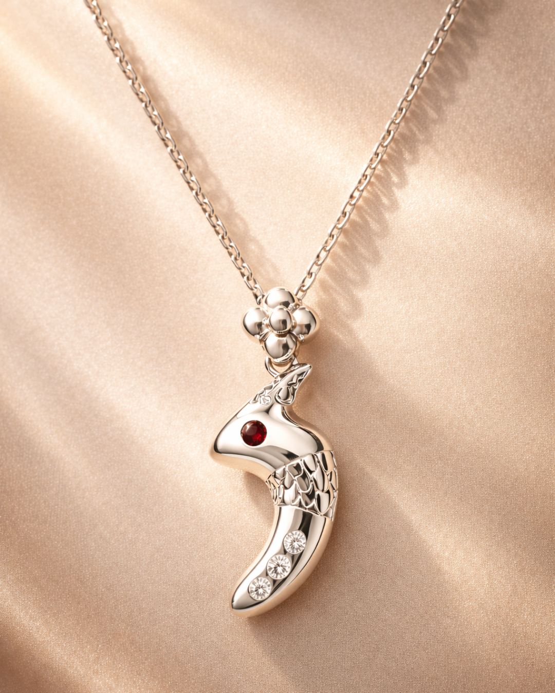 紅石榴石款 納迦雙眼誓願項鍊，深紅雙眼，行動提醒