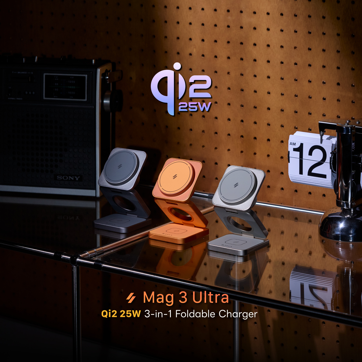 Mag 3 Ultra Qi2 25W 3-in-1 Foldable Charger