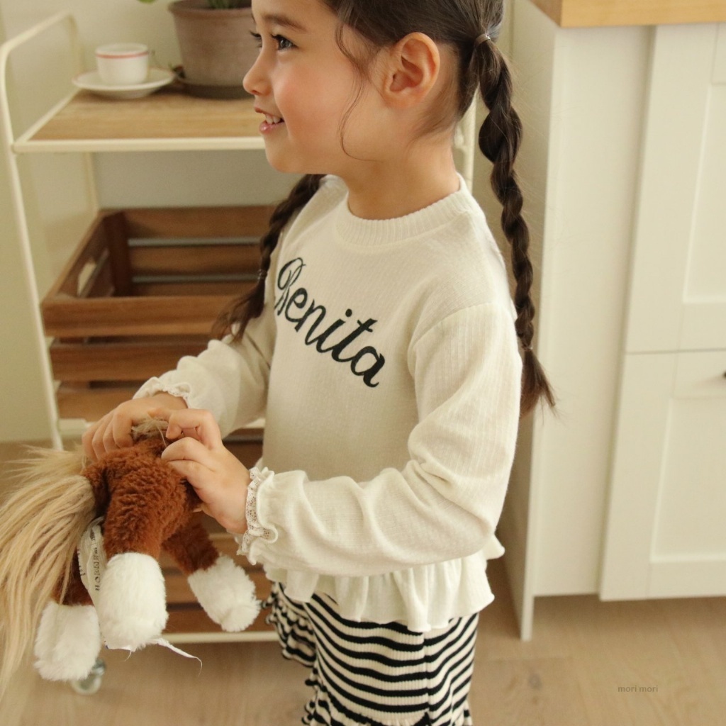 正韓春Morimori 兩色甜美花邊上衣