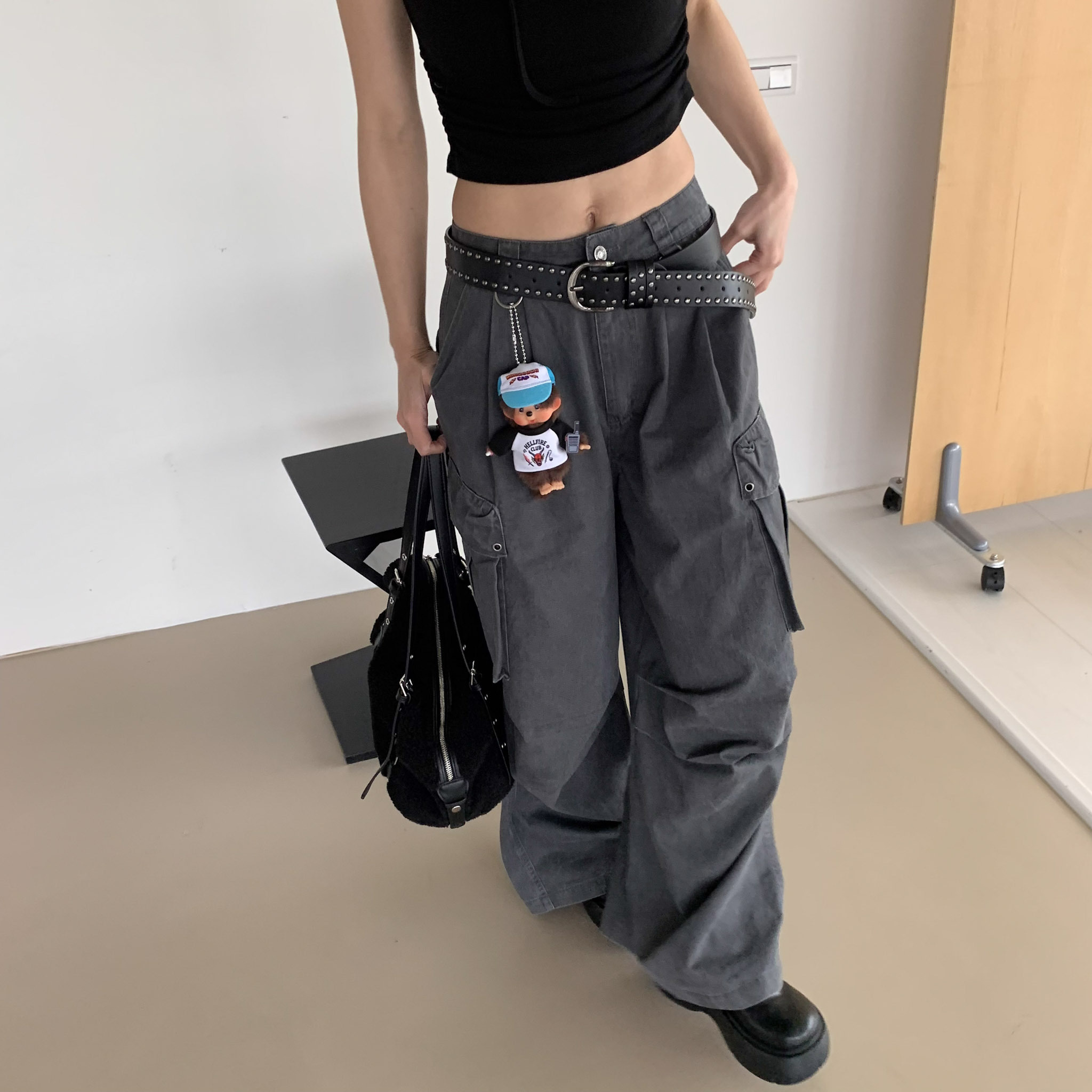 ISA_來點不一樣! 金屬環重工堆堆設計工裝褲_61059