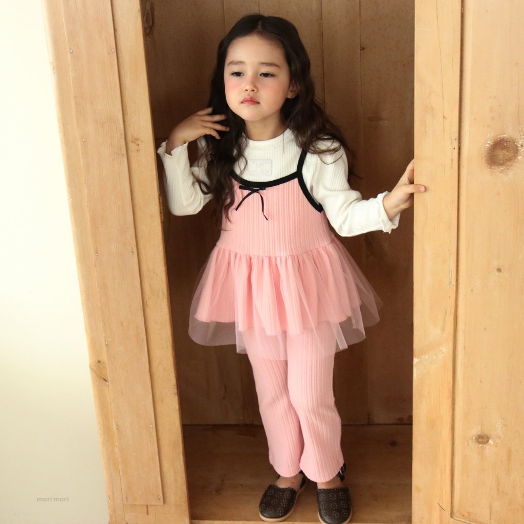 正韓春Morimori 兩色拼紗背心套裝