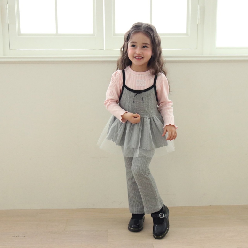 正韓春Morimori 兩色拼紗背心套裝