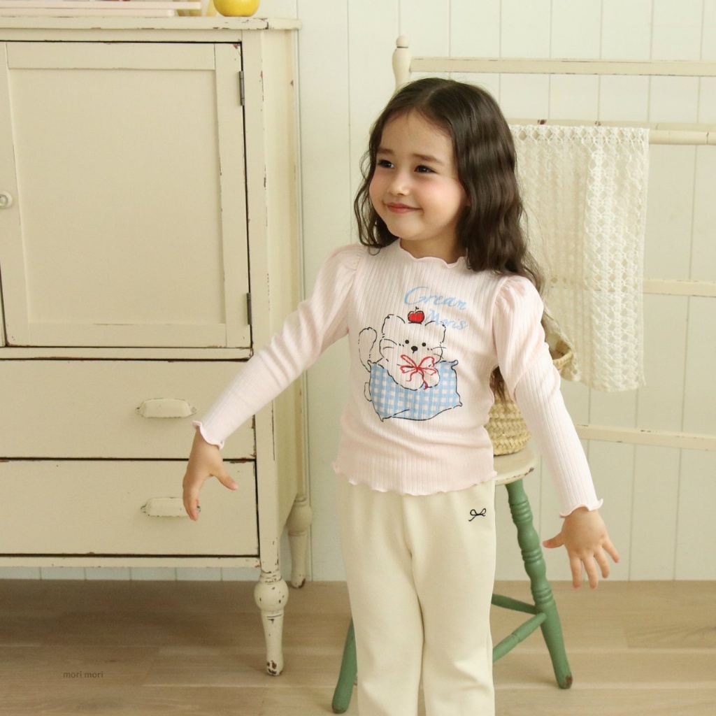 正韓春Morimori 兩色睡覺狗狗捲邊上衣