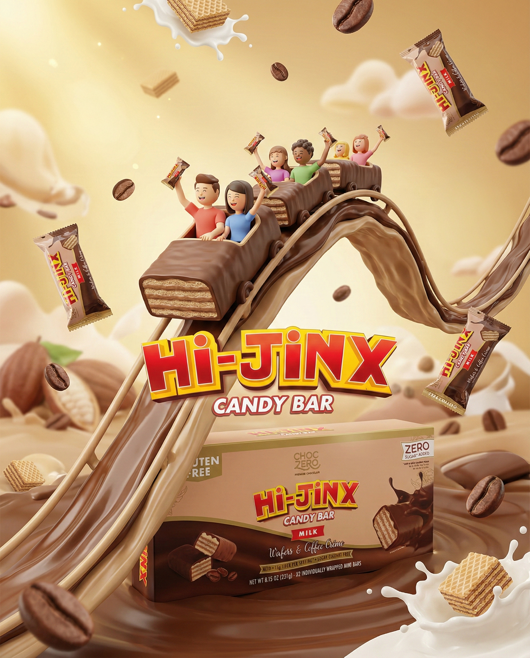 Choczero Hi-Jinx迷你夾心威化餅乾 - 咖啡奶油味 231g