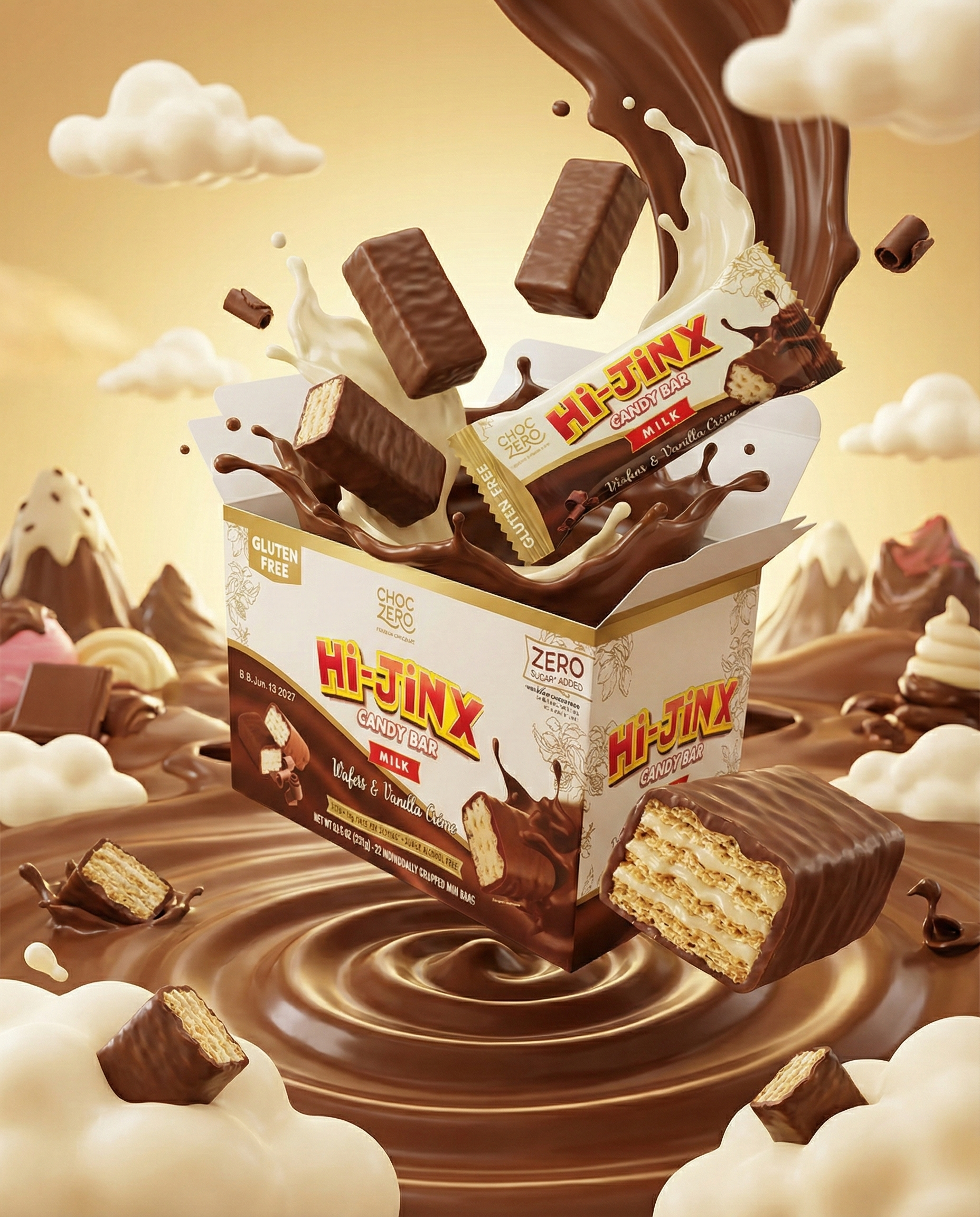 Choczero Hi-Jinx牛奶朱古力迷你夾心威化餅乾 -雲尼拿忌廉 231g