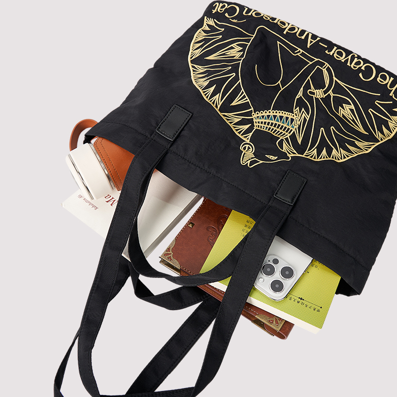 大英博物館｜安德森貓系列｜輕便大容量手提兩用單肩包-黑色