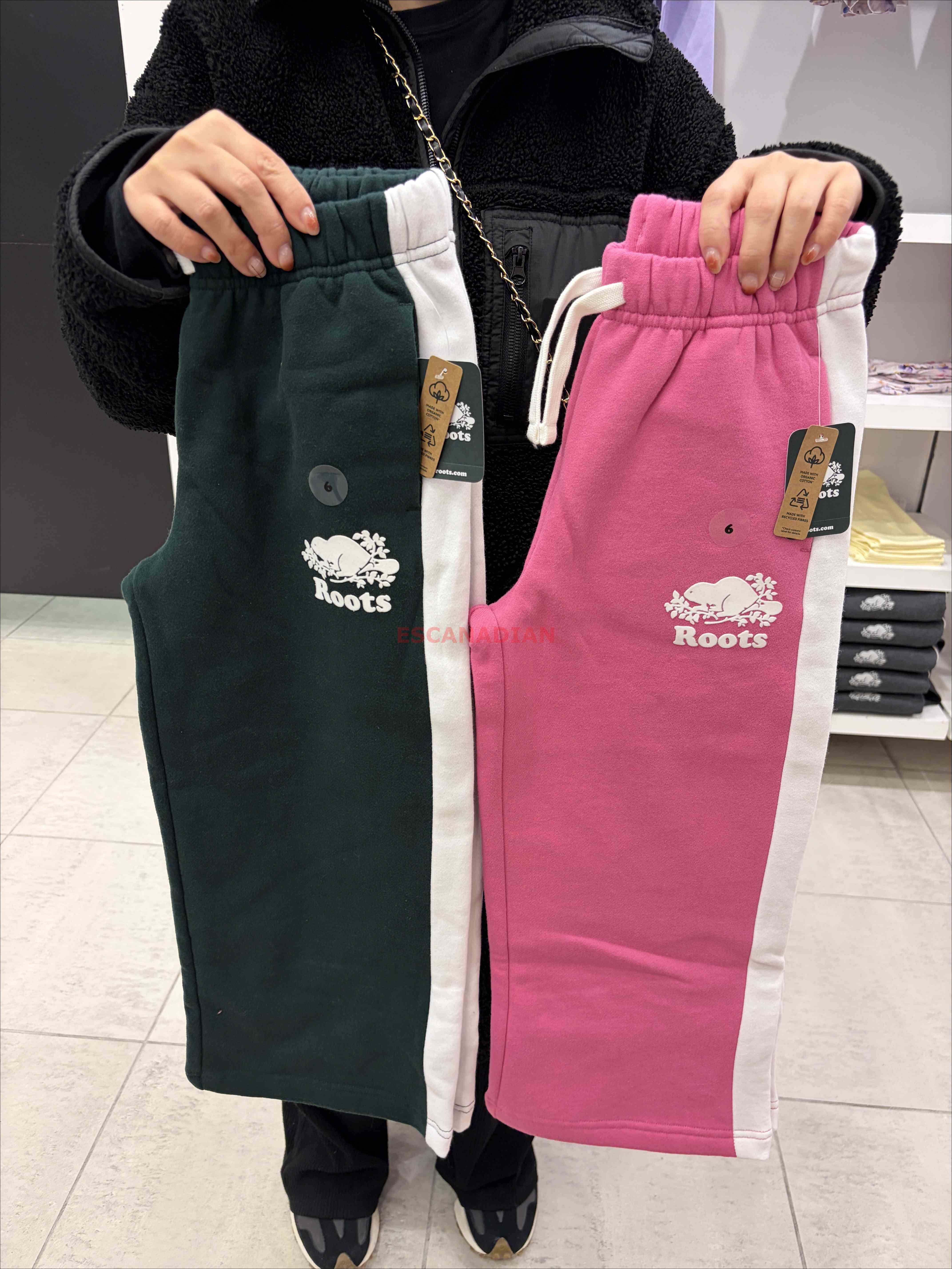 ROOTS 大童 運動系列 刷毛 柔軟厚棉質 寬版 運動棉褲 (2色)