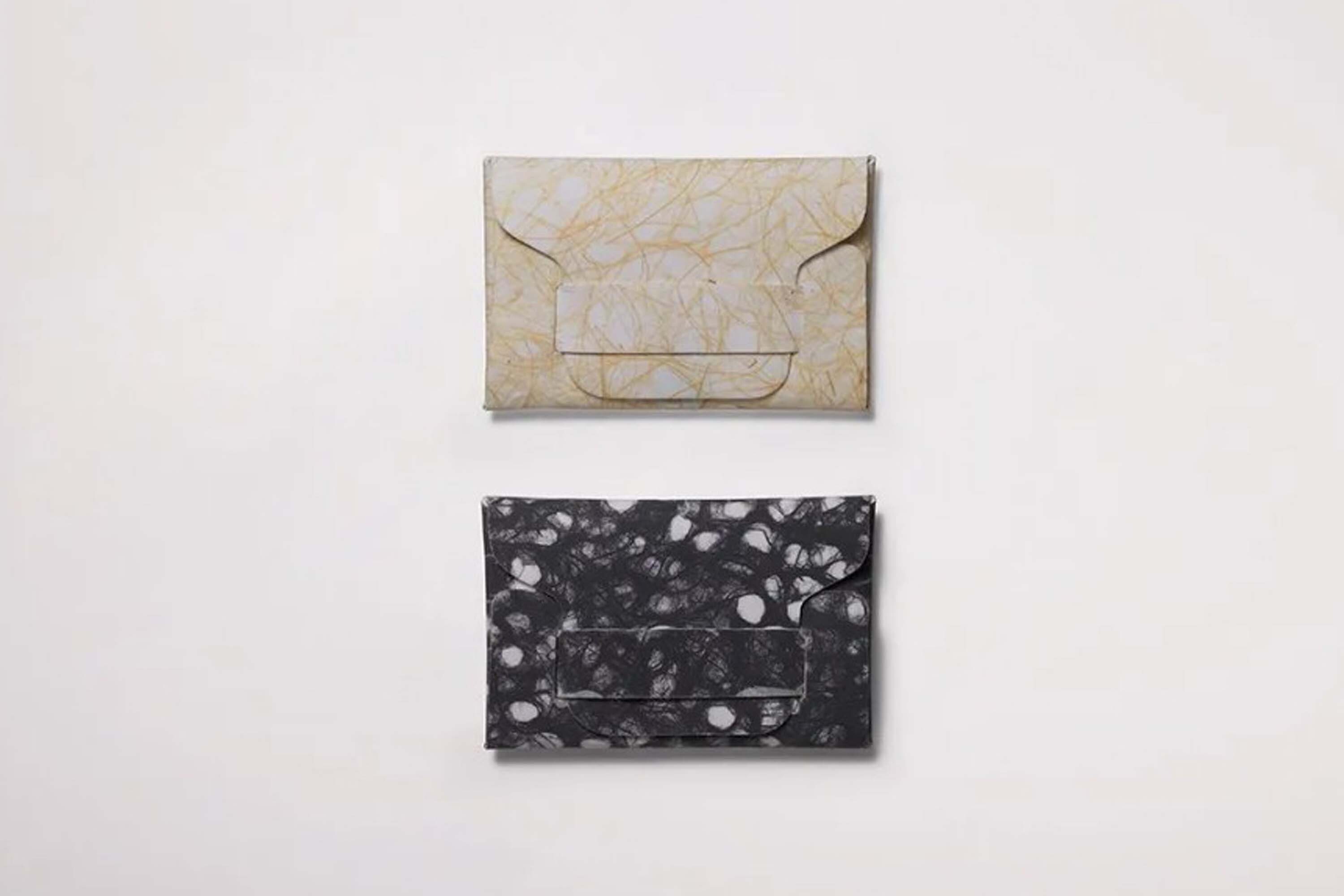 日本傳統工藝阿波和紙與100%日本東京豚革製成的新型皮革製卡片夾