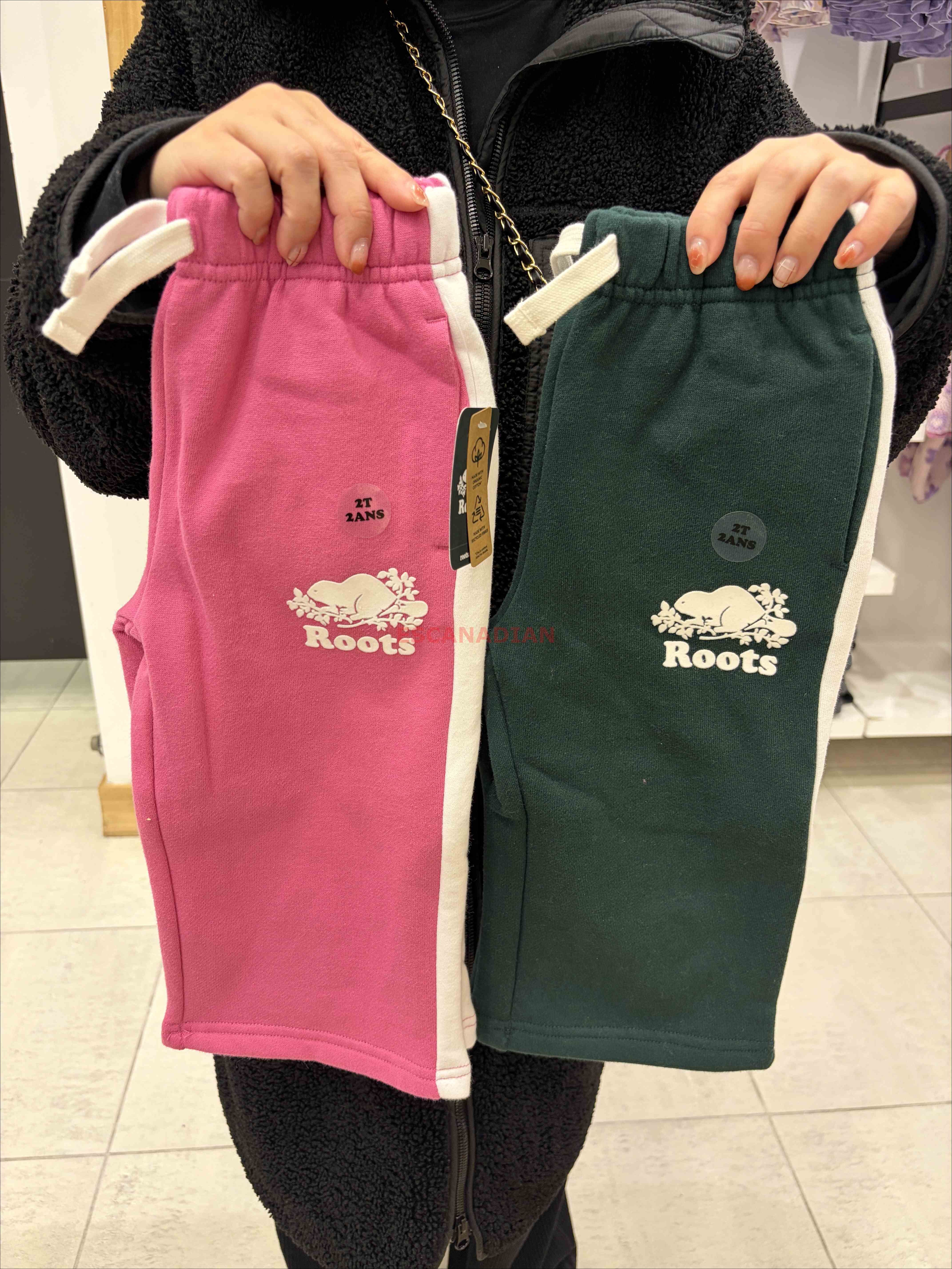 ROOTS 小童 運動系列 刷毛 柔軟厚棉質 寬版 運動棉褲 (2色)