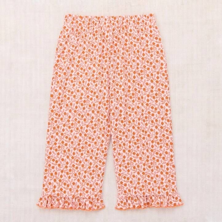 Misha & Puff 渡假風花朵圖騰下擺壓褶七分褲 Ruffle Pedal Pusher - Aura Lisse Fields