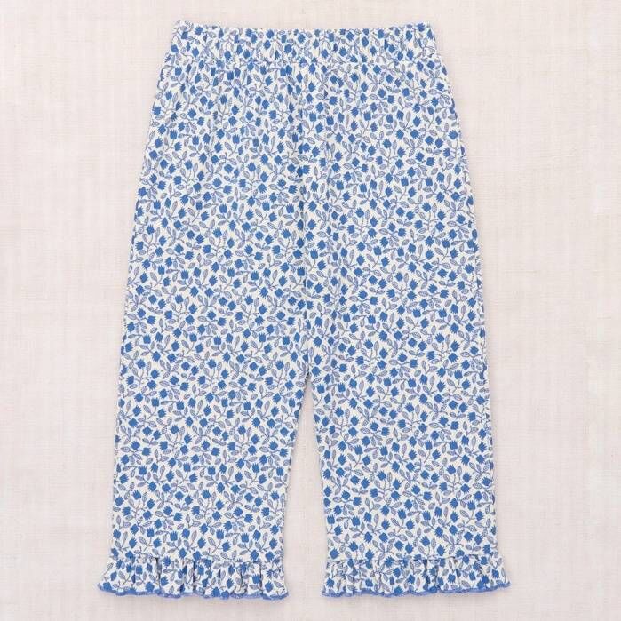 Misha & Puff 渡假風花朵圖騰下擺壓褶七分褲 Ruffle Pedal Pusher - Blue Ribbon Lisse Fields