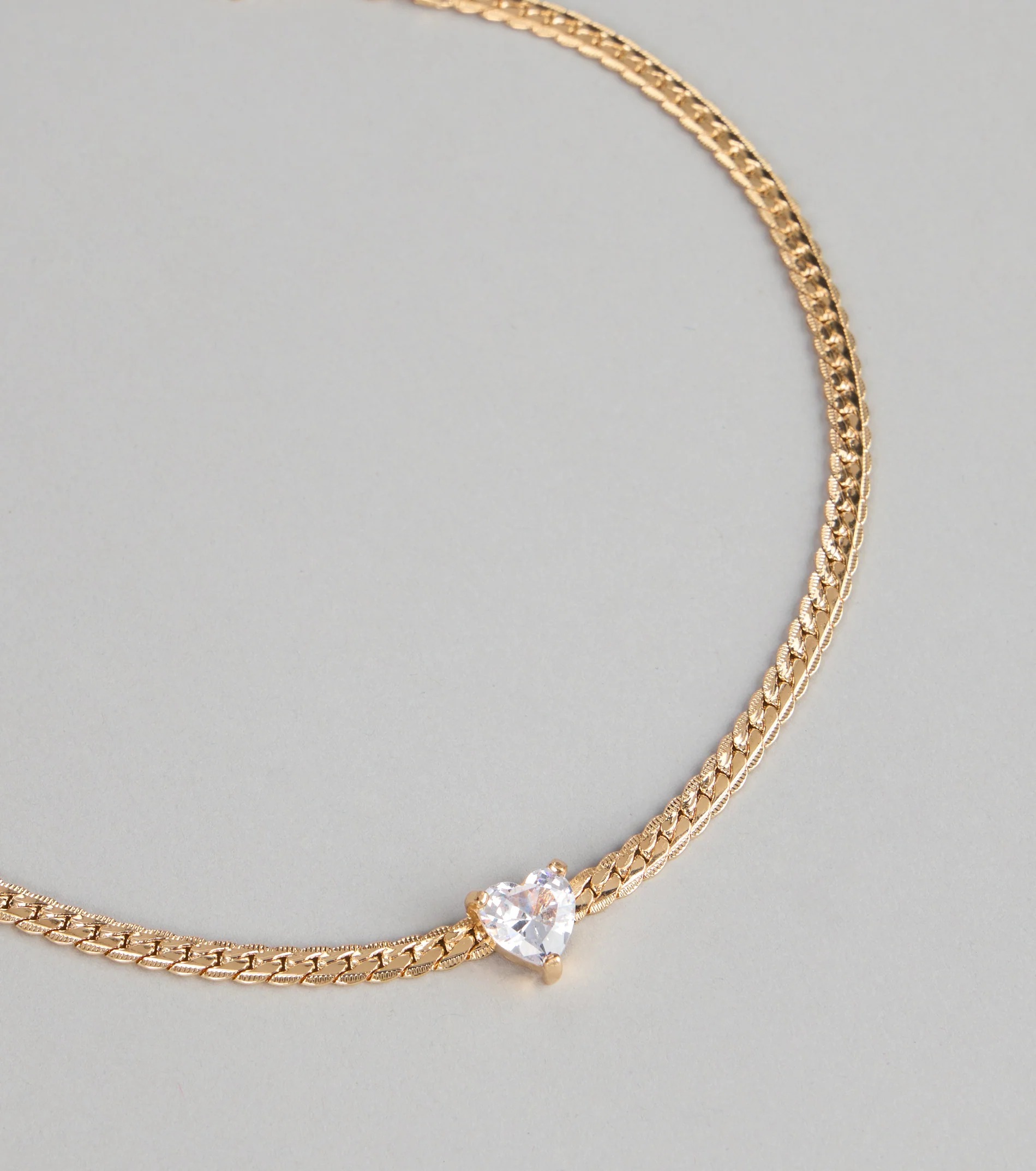 Lux Gold金色愛心水鑽項鍊