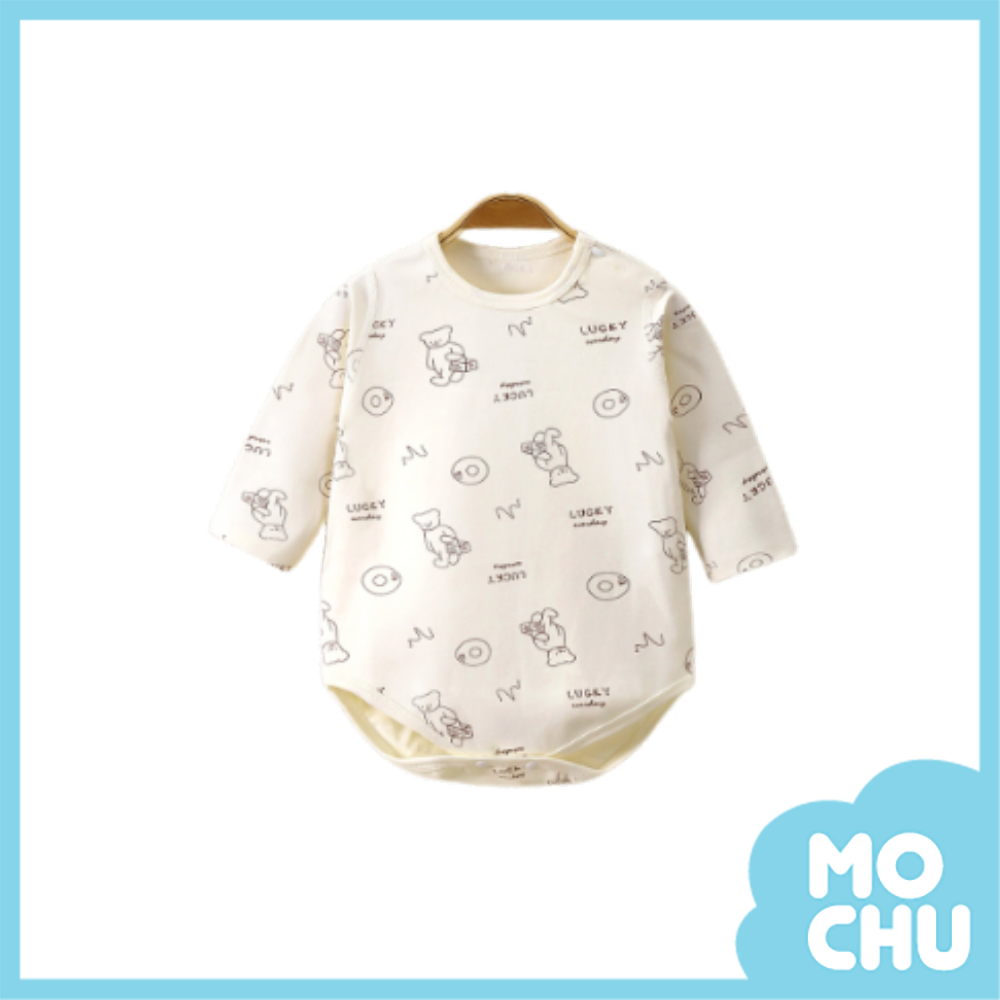 幸運線條熊長袖包屁衣