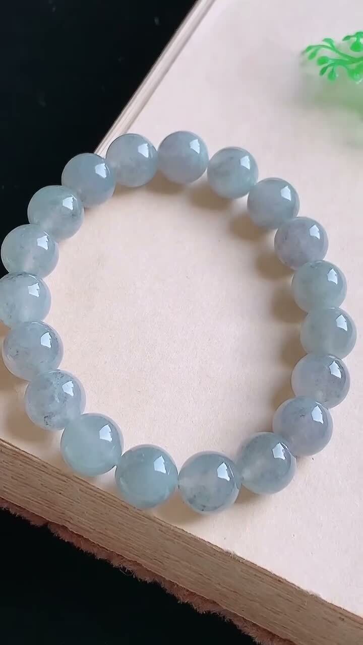 翡翠冰烏雞種手串 (10.3mm直徑),天然翡翠A玉, 緬甸玉, Jade, Jadeite