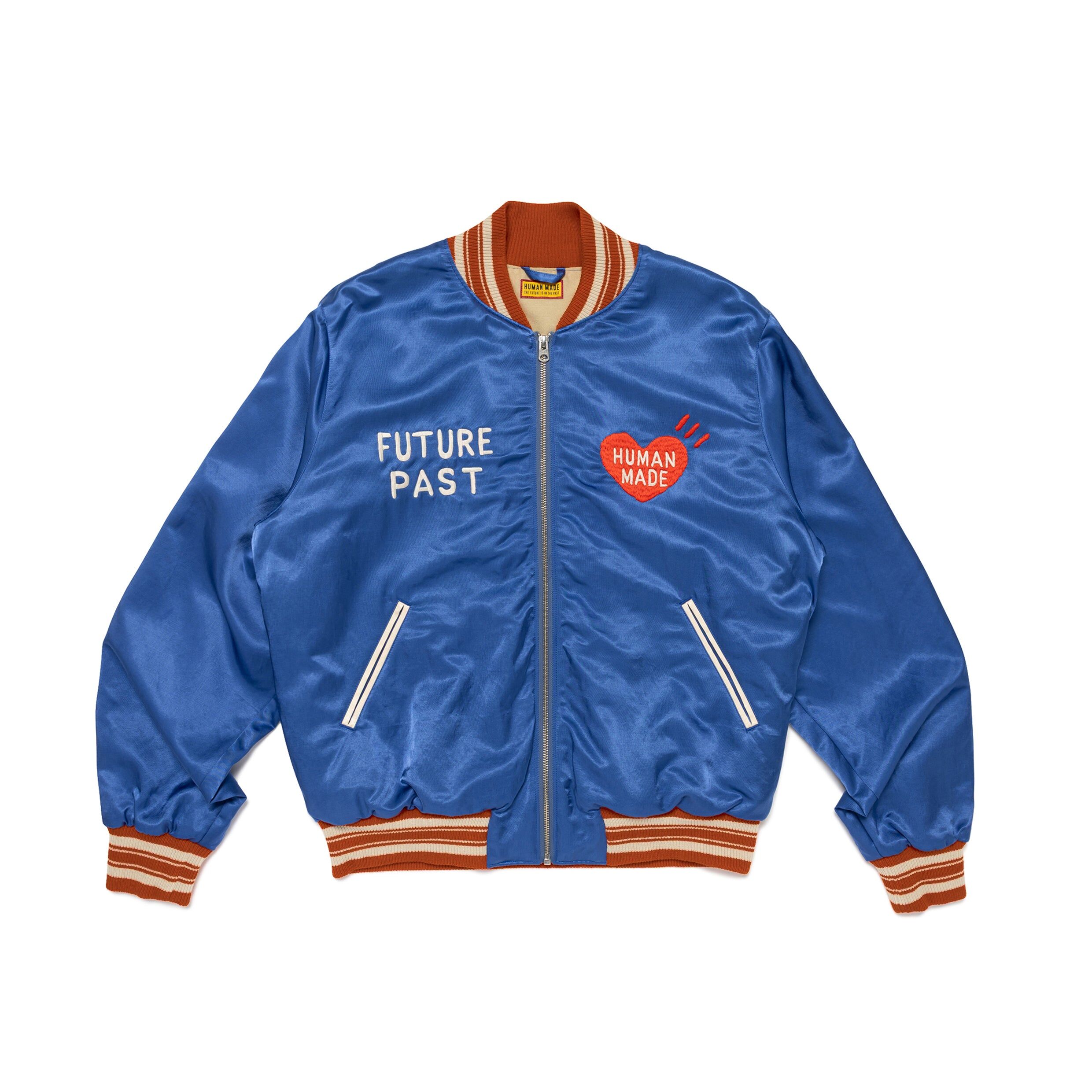 預購┃日本製 HUMAN MADE SATIN JACKET 復古 愛心 鴨子 富士山 刺繡 緞面 外套