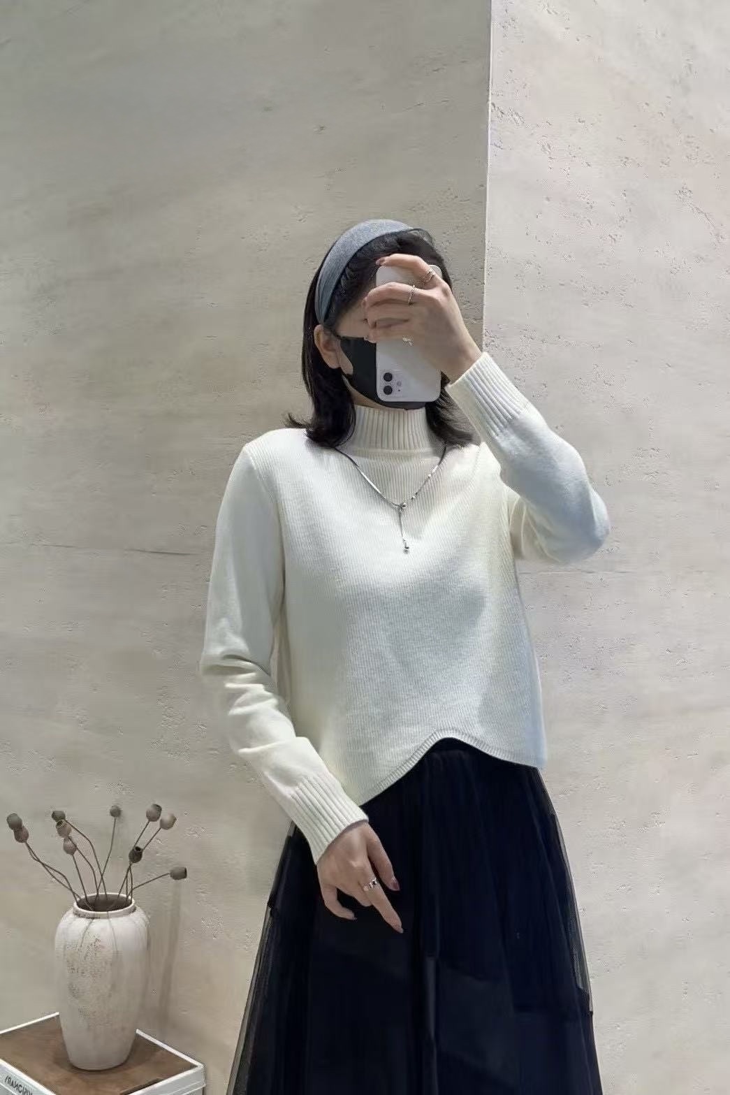 330 小高領下擺不規則上衣