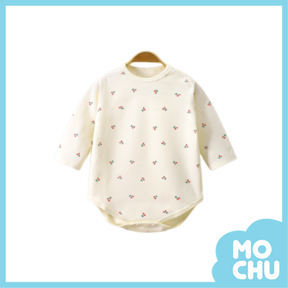 滿版小櫻桃長袖包屁衣