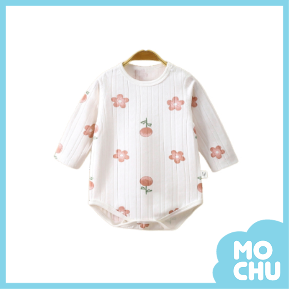 小紅花長袖包屁衣