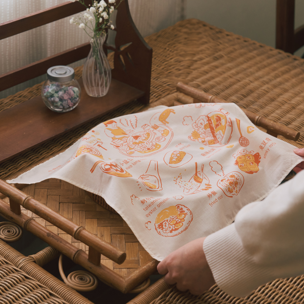 印花樂包布巾/台灣水果/綠粉