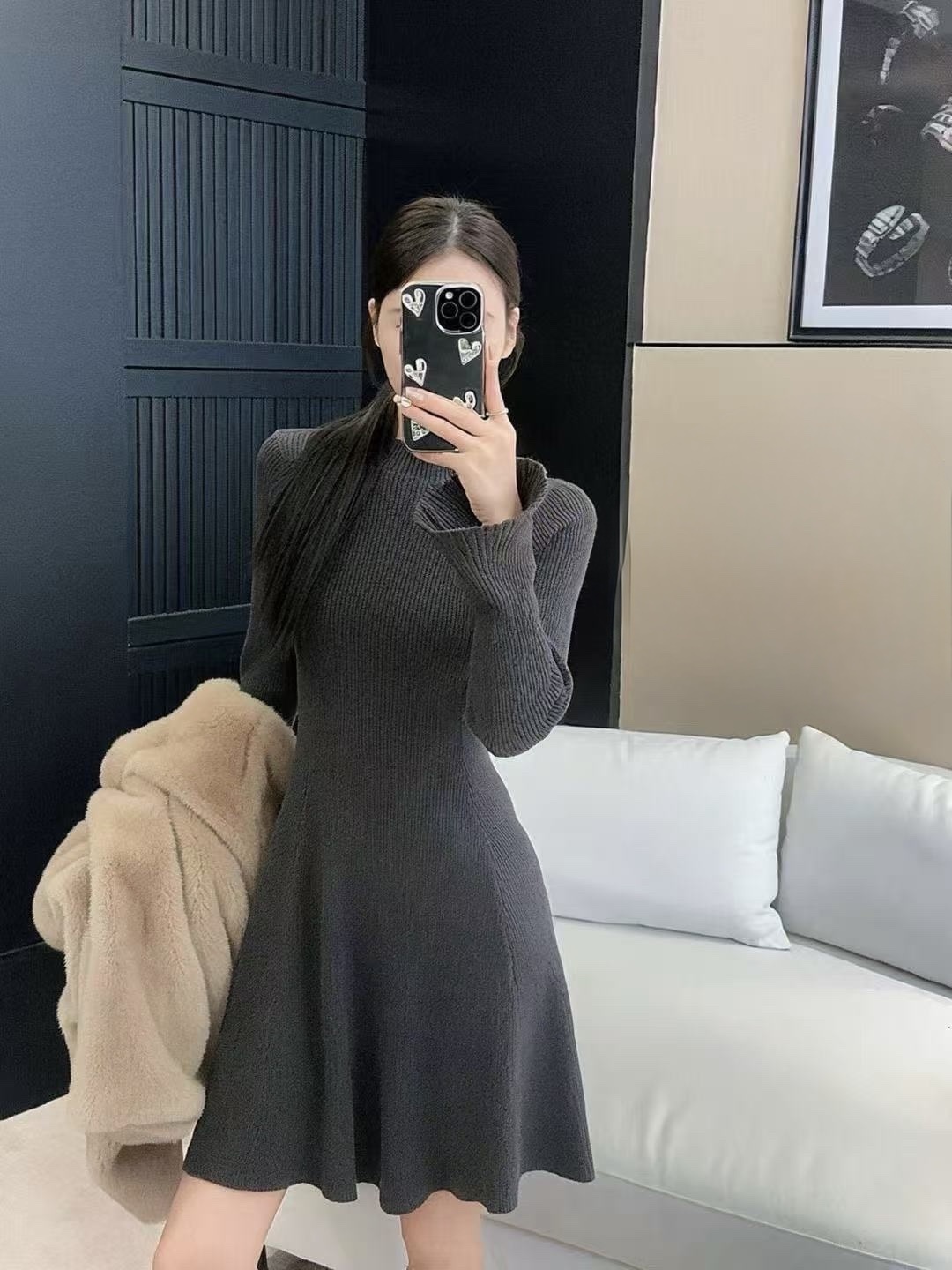 230 針織打底收腰短洋