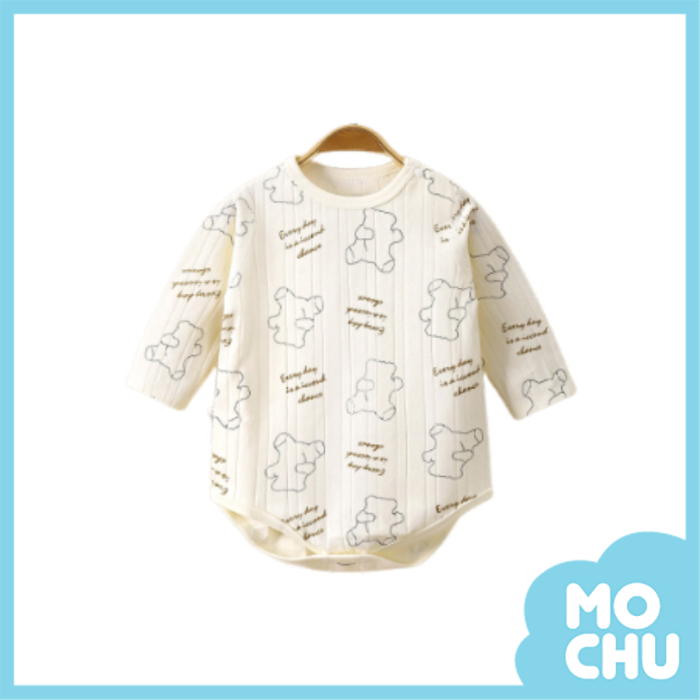英文小熊長袖包屁衣