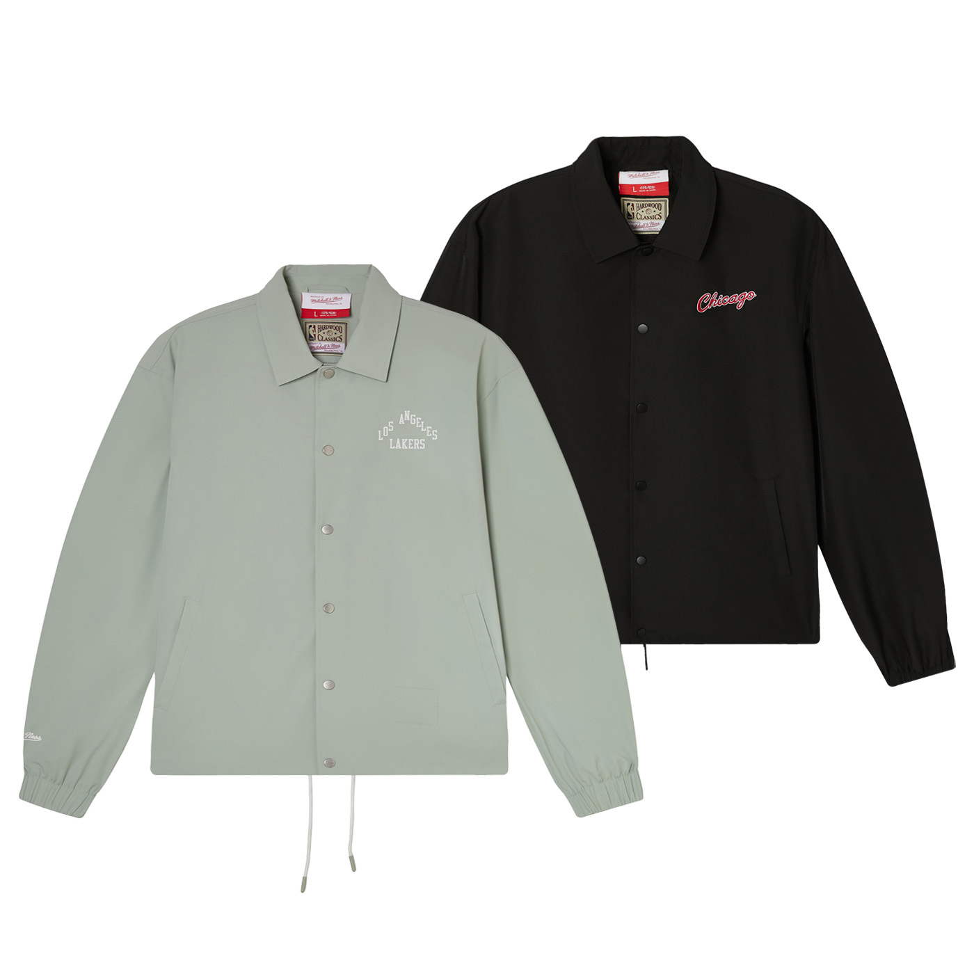 Mitchell & Ness NBA PREMIUM COACH JACKET VINTAGE LOGO 綠 黑 湖人 公牛 休閒 外套【MN25BOU05】