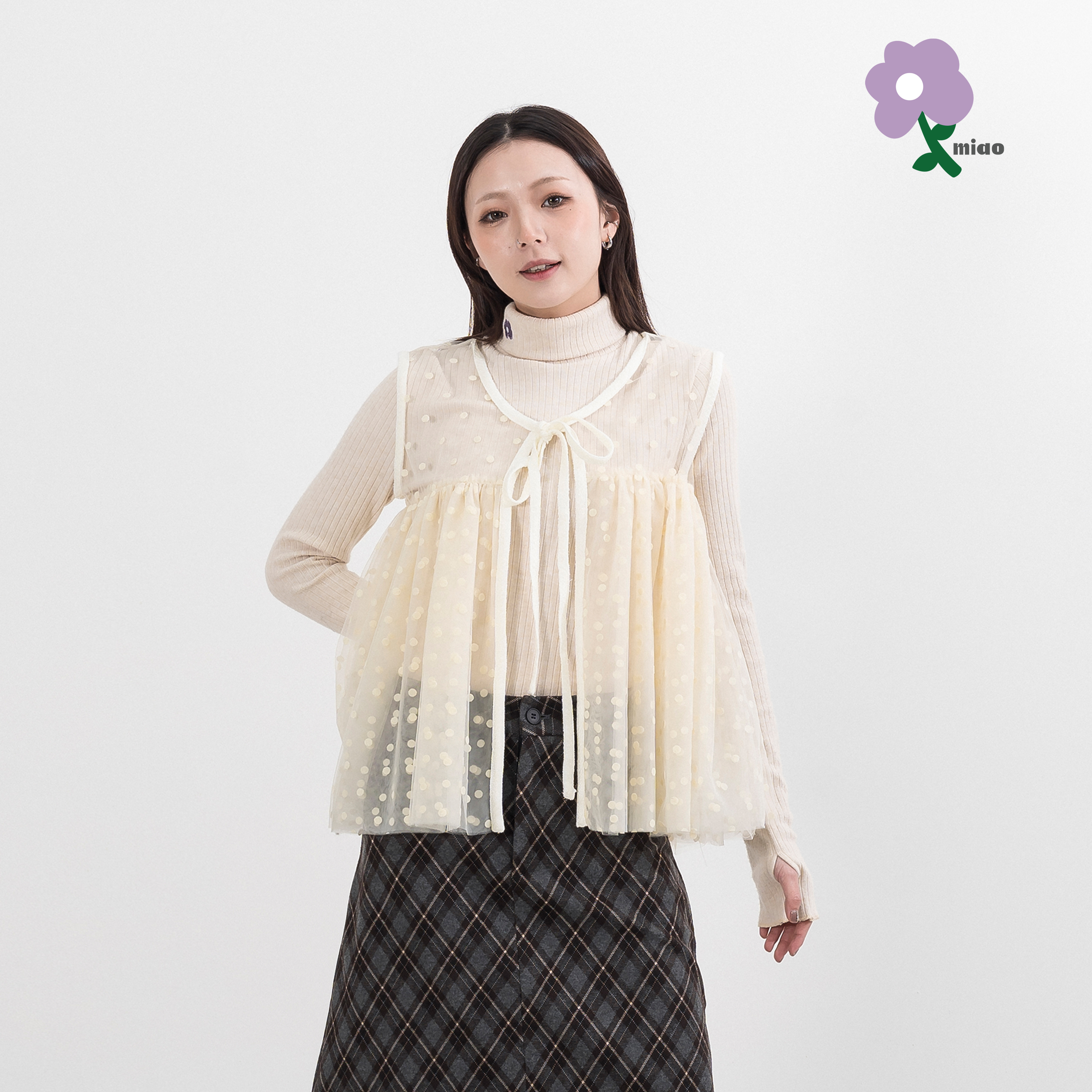 AGILITY MIAO Dot Tulle Vest 點點網紗 背心 [M-V88]