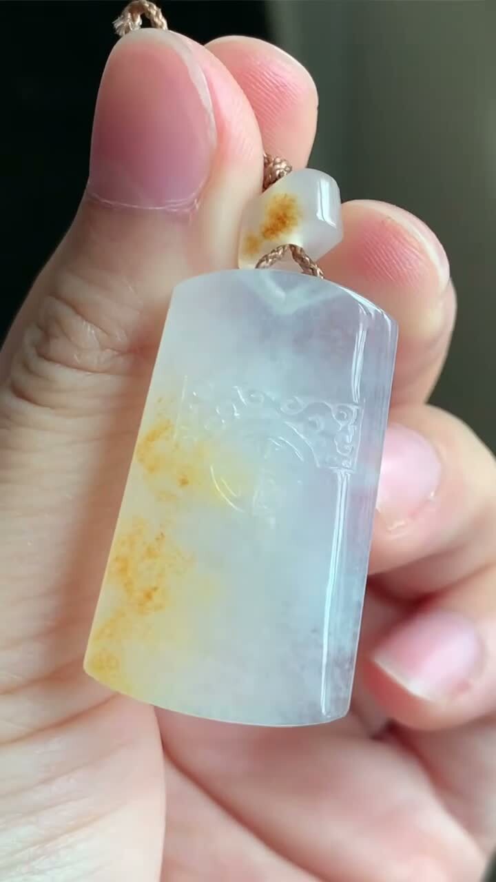 1235726 翡翠灑金無事牌